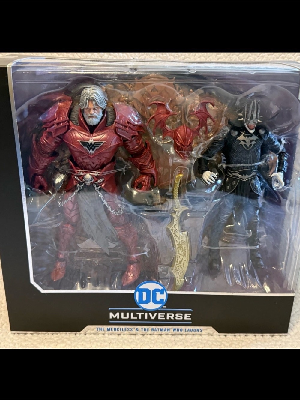 DC Multiverse Mcfarlane MERCILESS & The BATMAN Who LAUGHS 2-pack (New, Sealed)